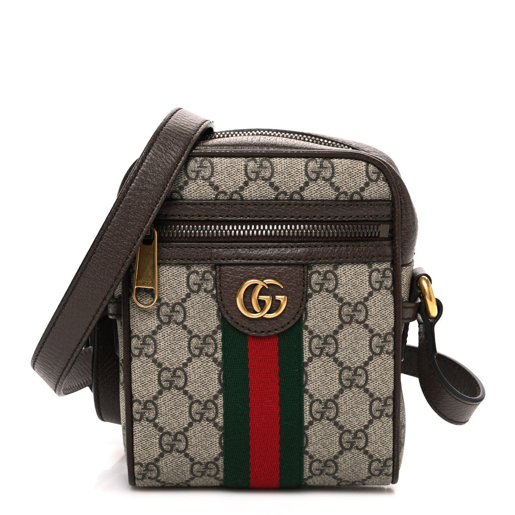 GG Supreme Monogram Web Mini Ophidia Messenger Brown
