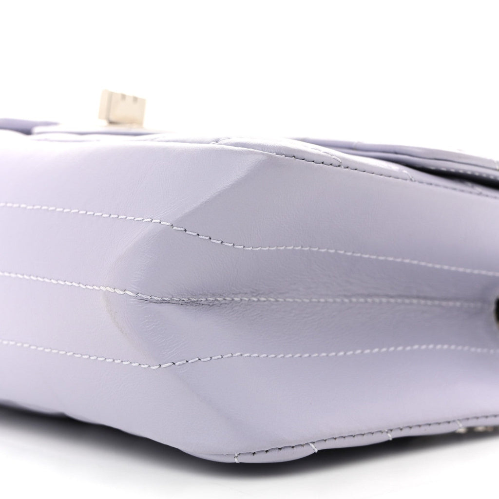 Aged Calfskin Chevron Quilted 2.55 Reissue Mini Flap Light Purple