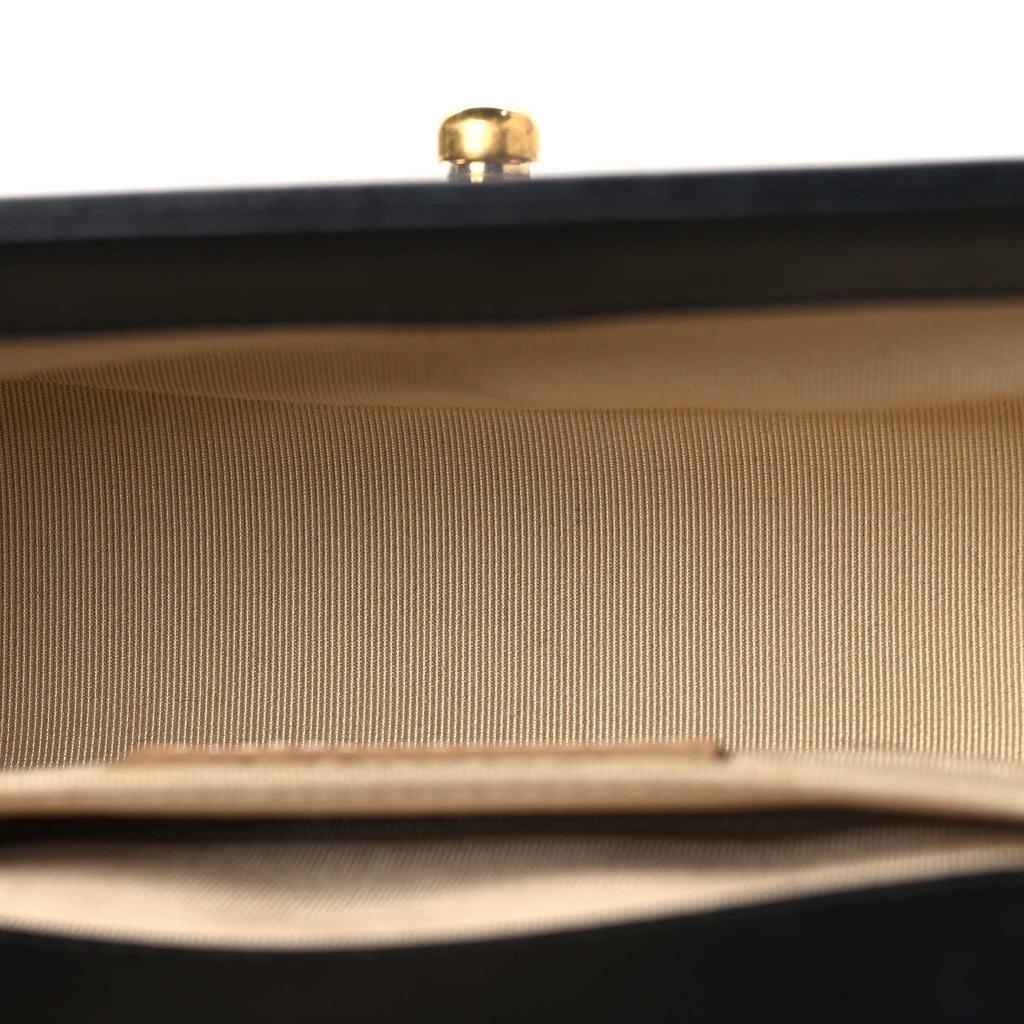 Lambskin Quilted Small Chain Detail Boy Flap Black