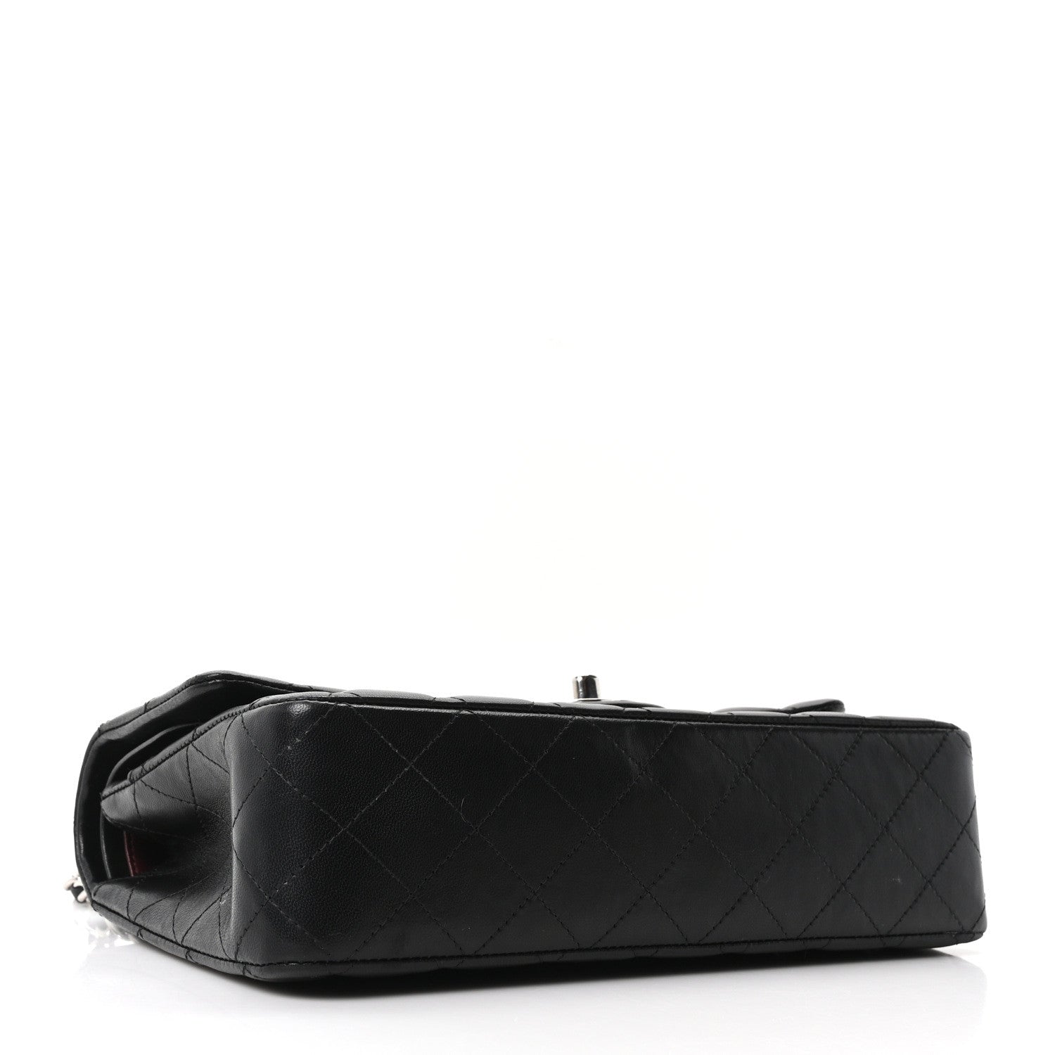 Lambskin Quilted Medium Double Flap Black