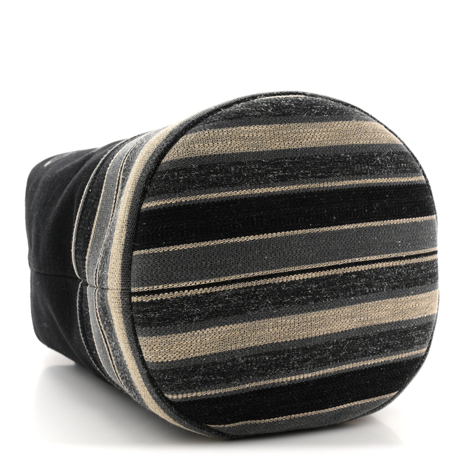 Striped Canvas Deauville Drawstring Backpack Black