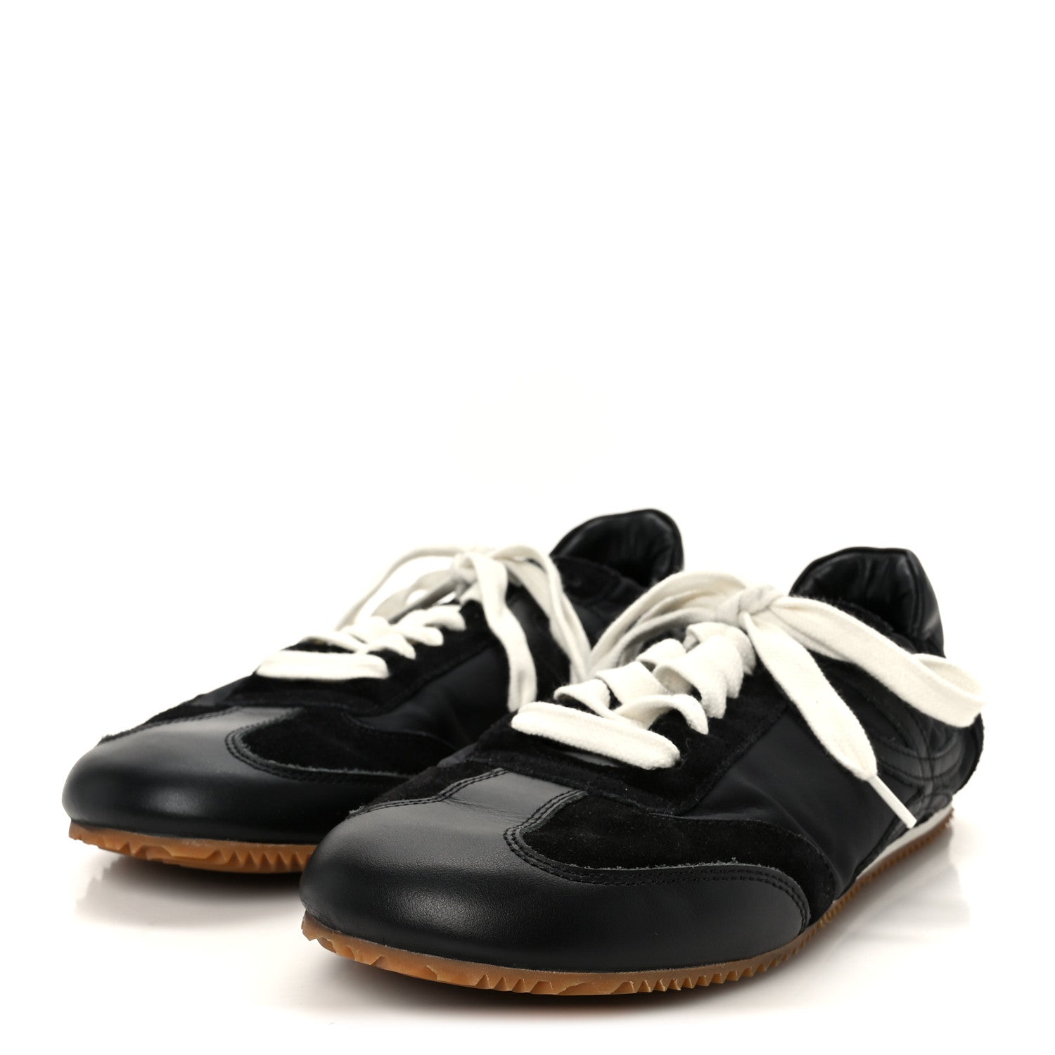 Nylon Suede Ballet Runner Sneakers 39 Black