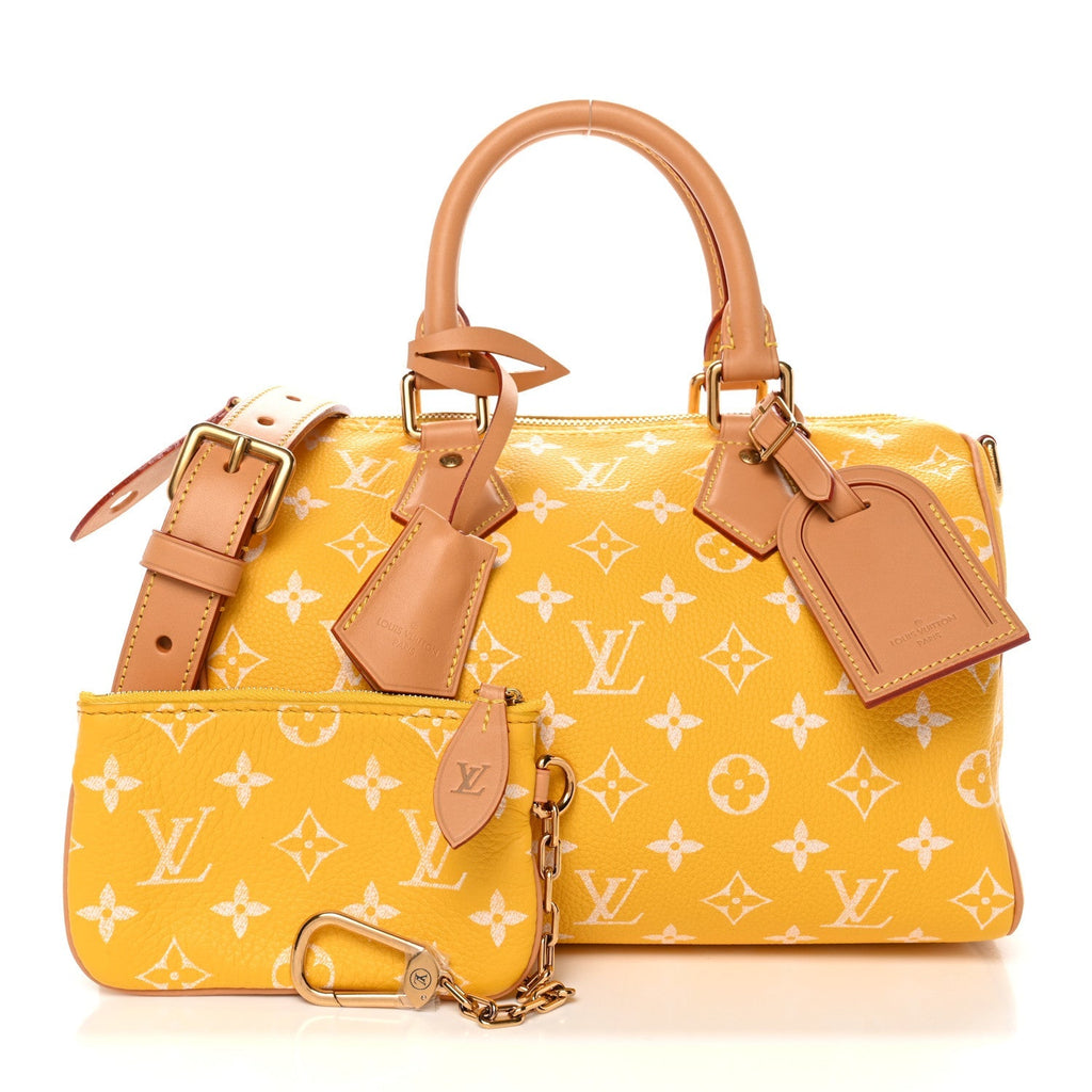 Calfskin Monogram Speedy P9 Bandouliere 25 Jaune Mat
