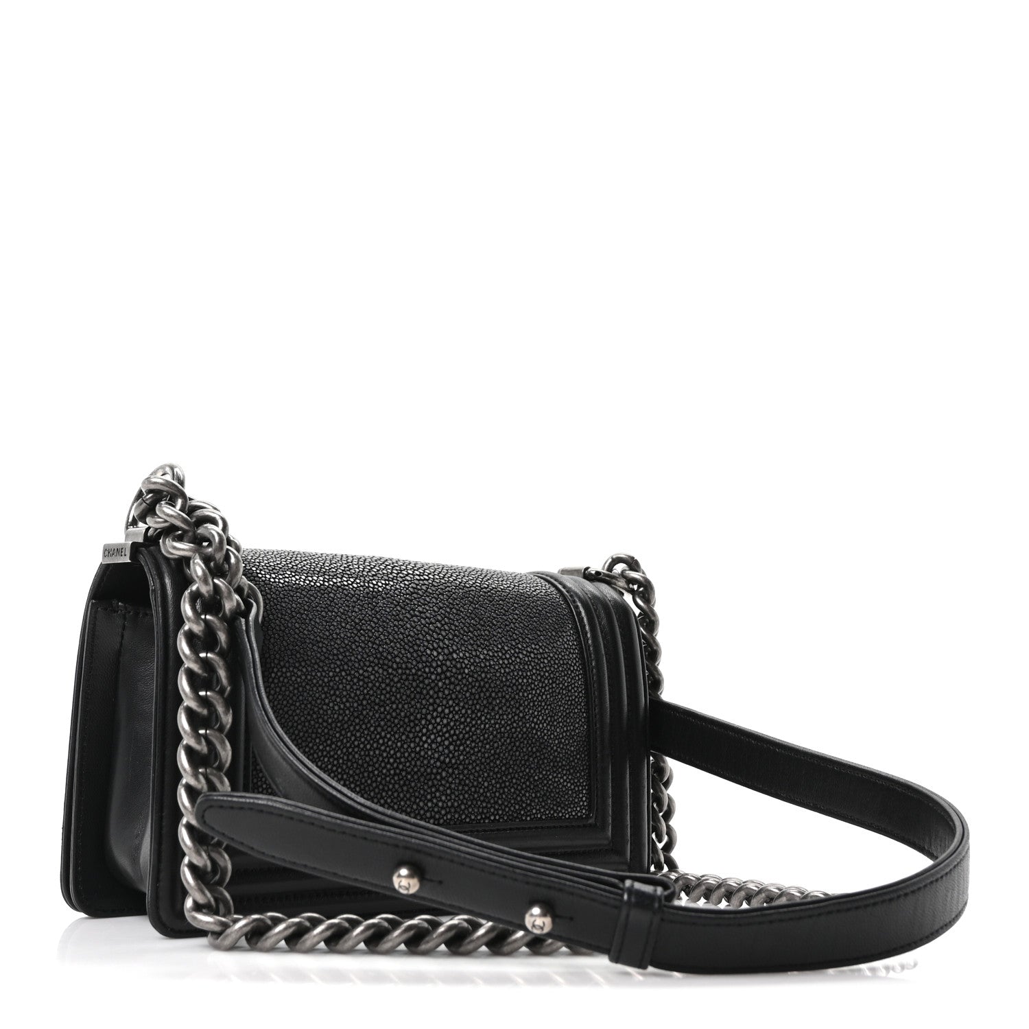 Galuchat Stingray Small Boy Flap Black