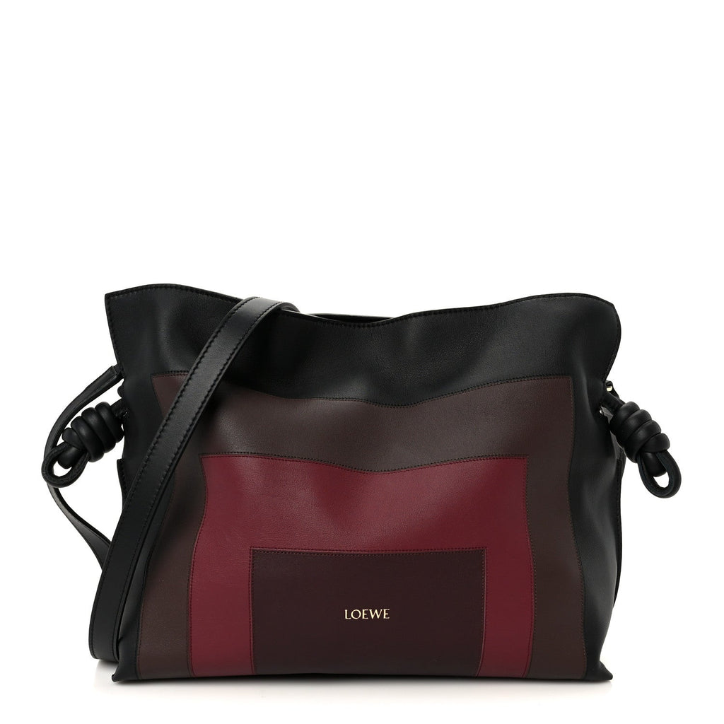 x Albers Nappa Calfskin Medium Flamenco Clutch Black Burgundy