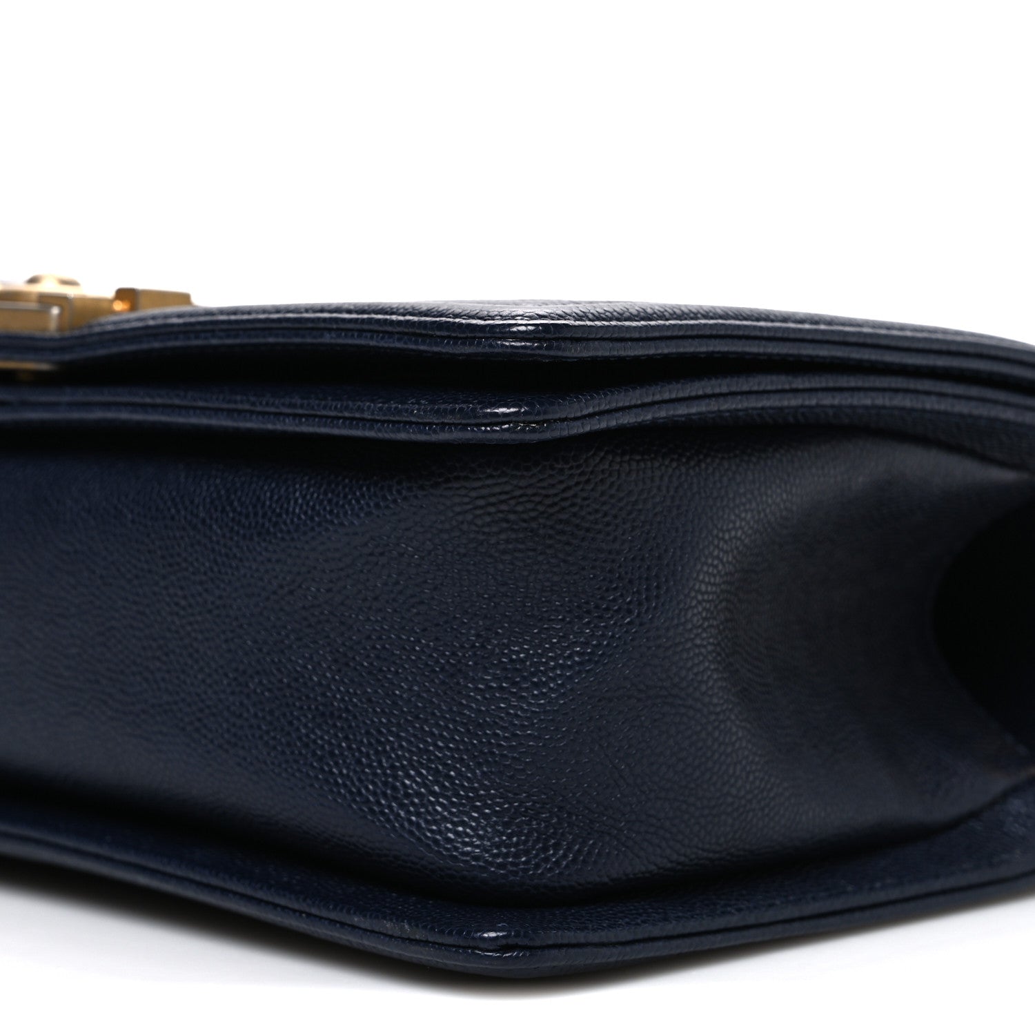 Caviar Quilted Medium Boy Flap Navy