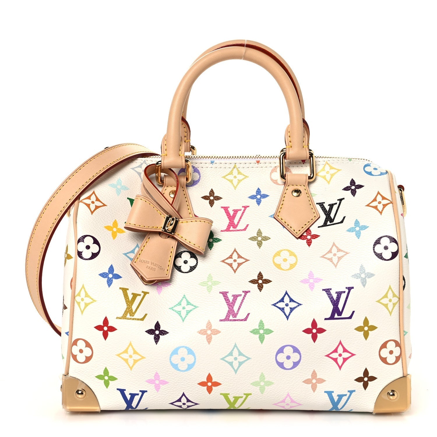 LV X TM Monogram Multicolor Speedy Bandouliere 25 White