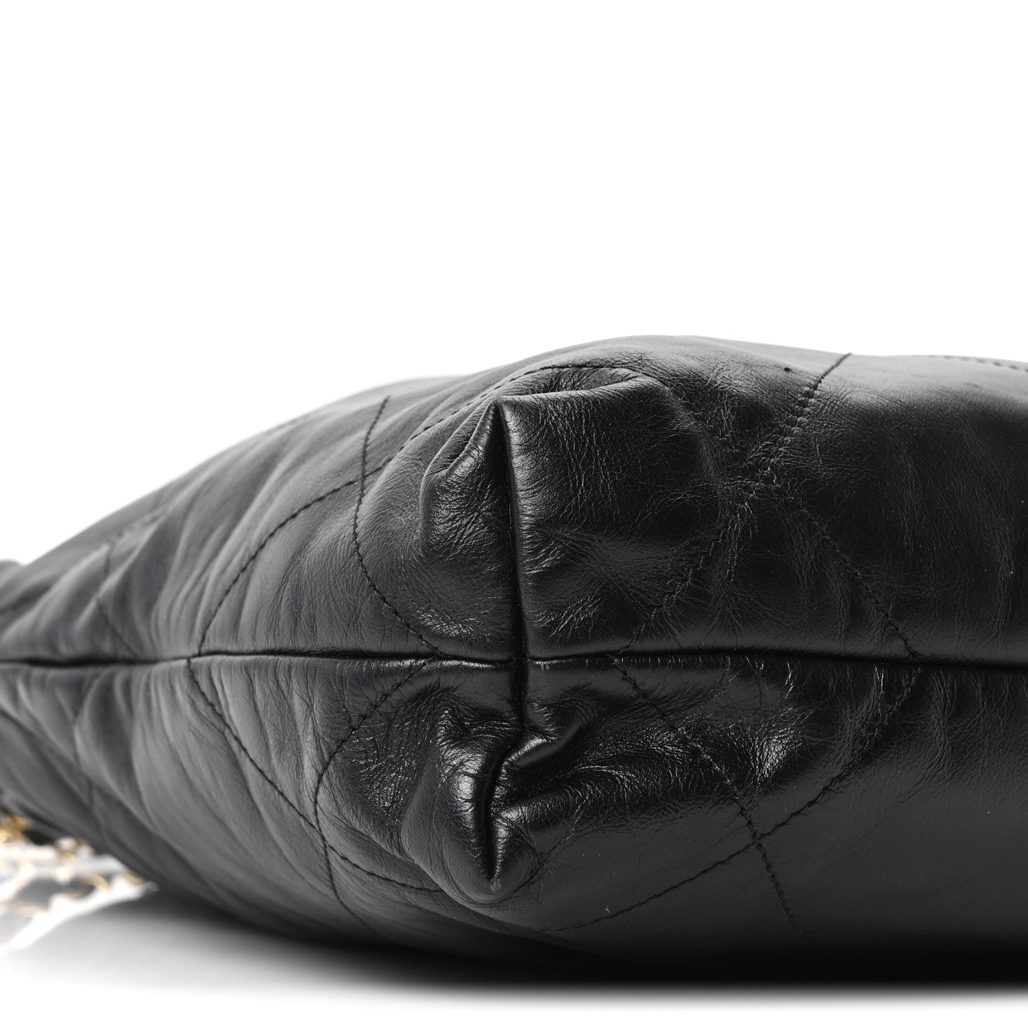 Shiny Calfskin Quilted Small Chanel 22 Black