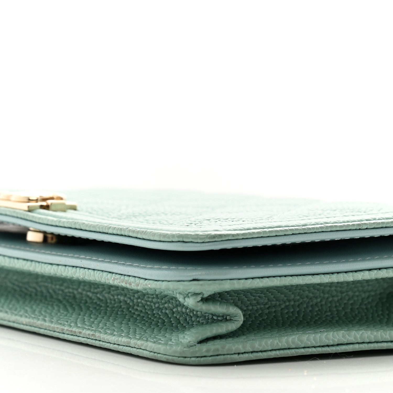 Caviar Quilted Boy Wallet On Chain WOC Light Blue