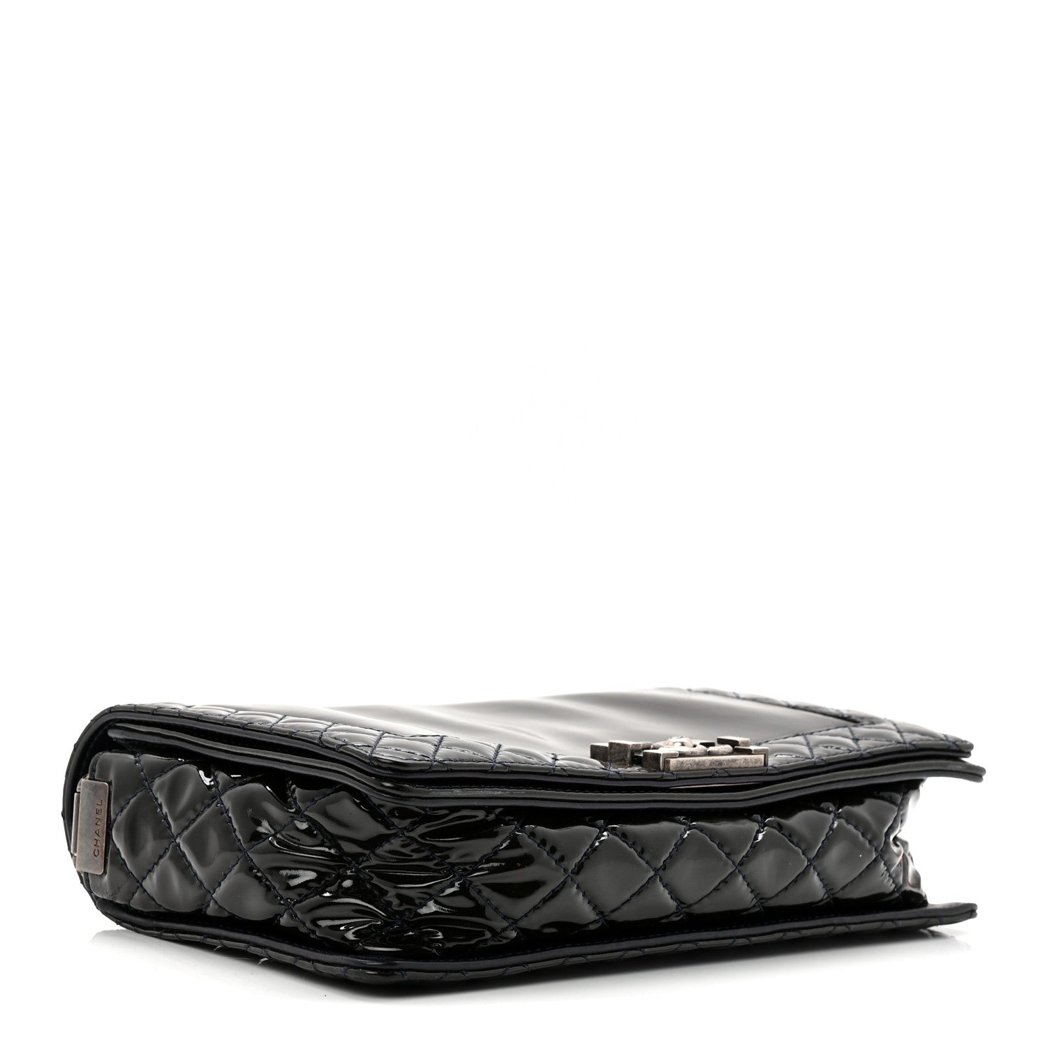 Patent New Medium Boy Reverso Flap Navy