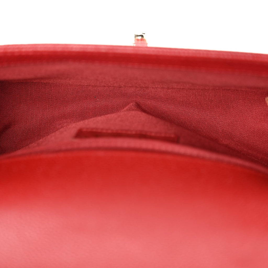 Caviar Quilted Small Boy Flap Red