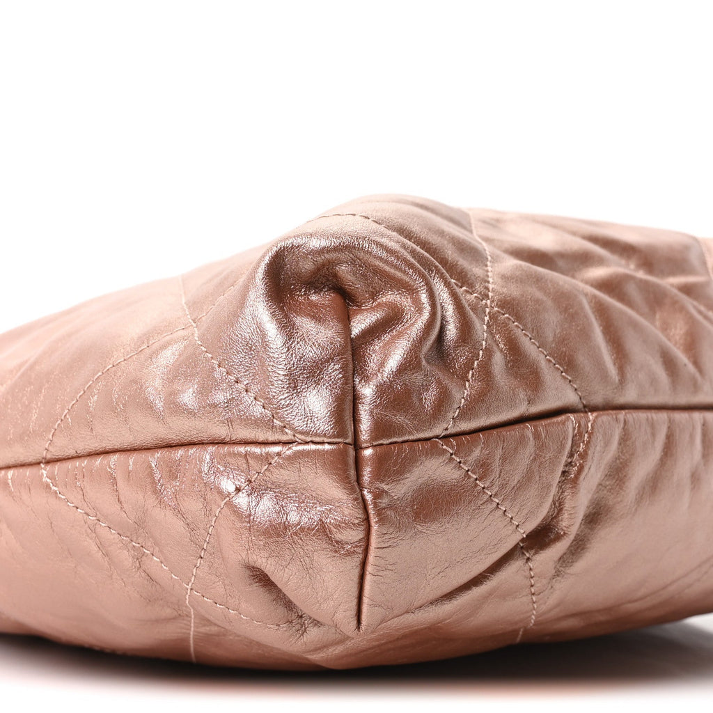 Metallic Calfskin Quilted Small Chanel 22 Pink