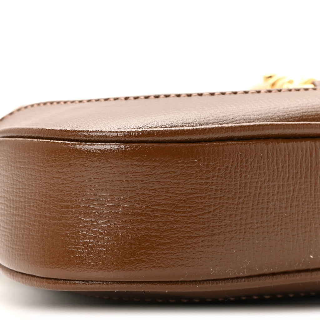 GG Supreme Monogram Azalea Calfskin Web Mini Jackie 1961 Hobo Beige Ebony Brown Sugar