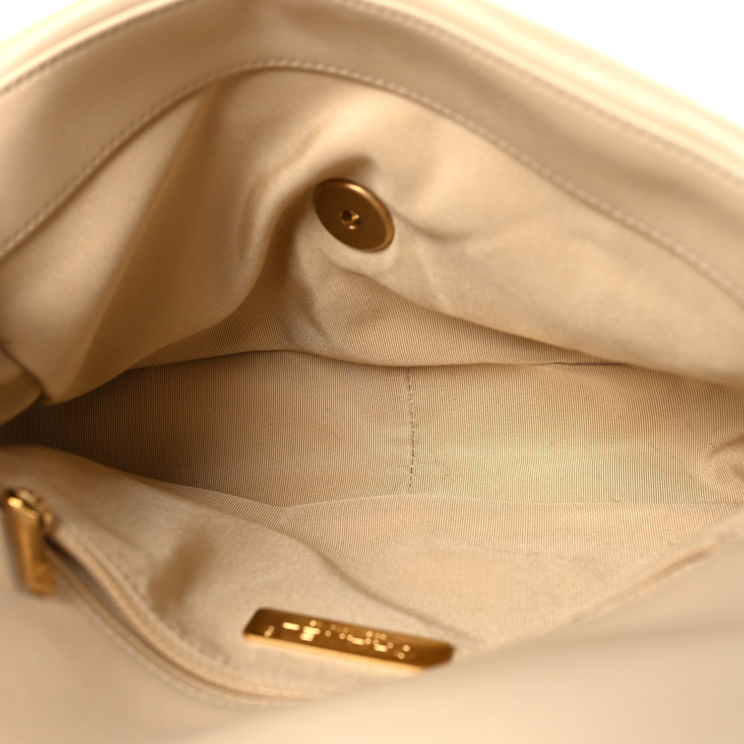 Lambskin Quilted Medium Chanel 19 Flap Beige