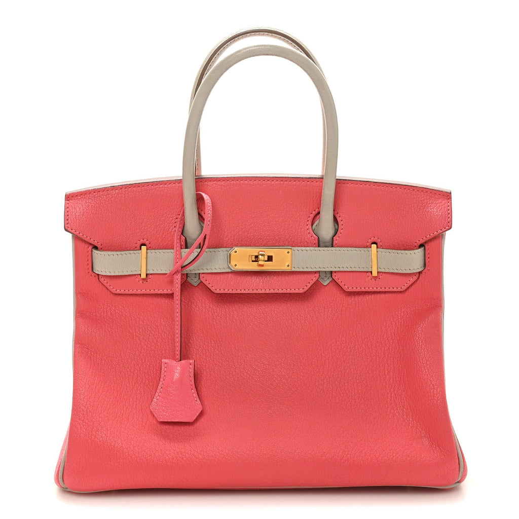 Chevre Mysore Horseshoe Birkin 30  Rose Lipstick Gris Perle