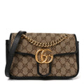 Monogram Matelasse Diagonal Mini GG Marmont Shoulder Bag Beige Black