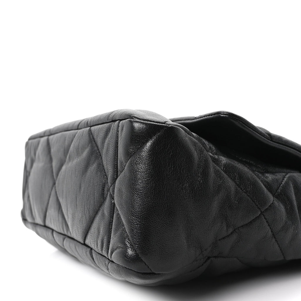 Goatskin Quilted Large Chanel 19 Flap Black