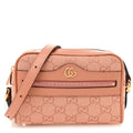 Monogram Textured Dollar Calfskin Mini Ophidia Shoulder Bag Cloche Rose Pink