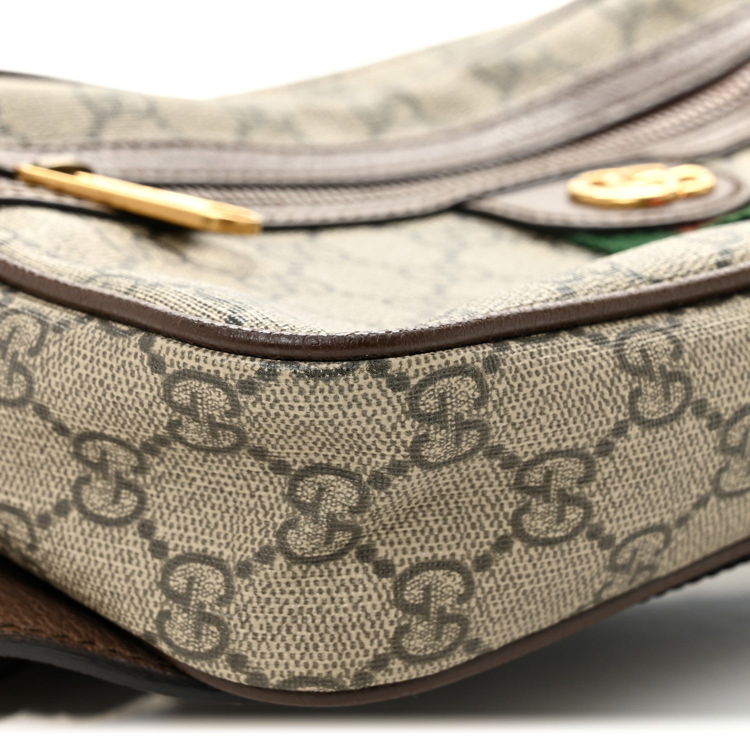 Soft GG Supreme Monogram Medium Ophidia Belt Bag Dark Brown