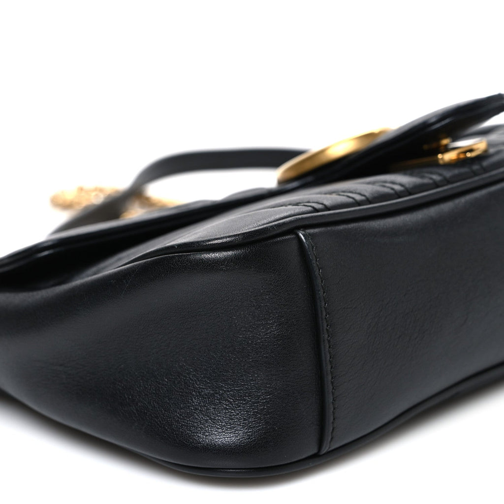 Calfskin Matelasse Small GG Marmont Shoulder Bag Black