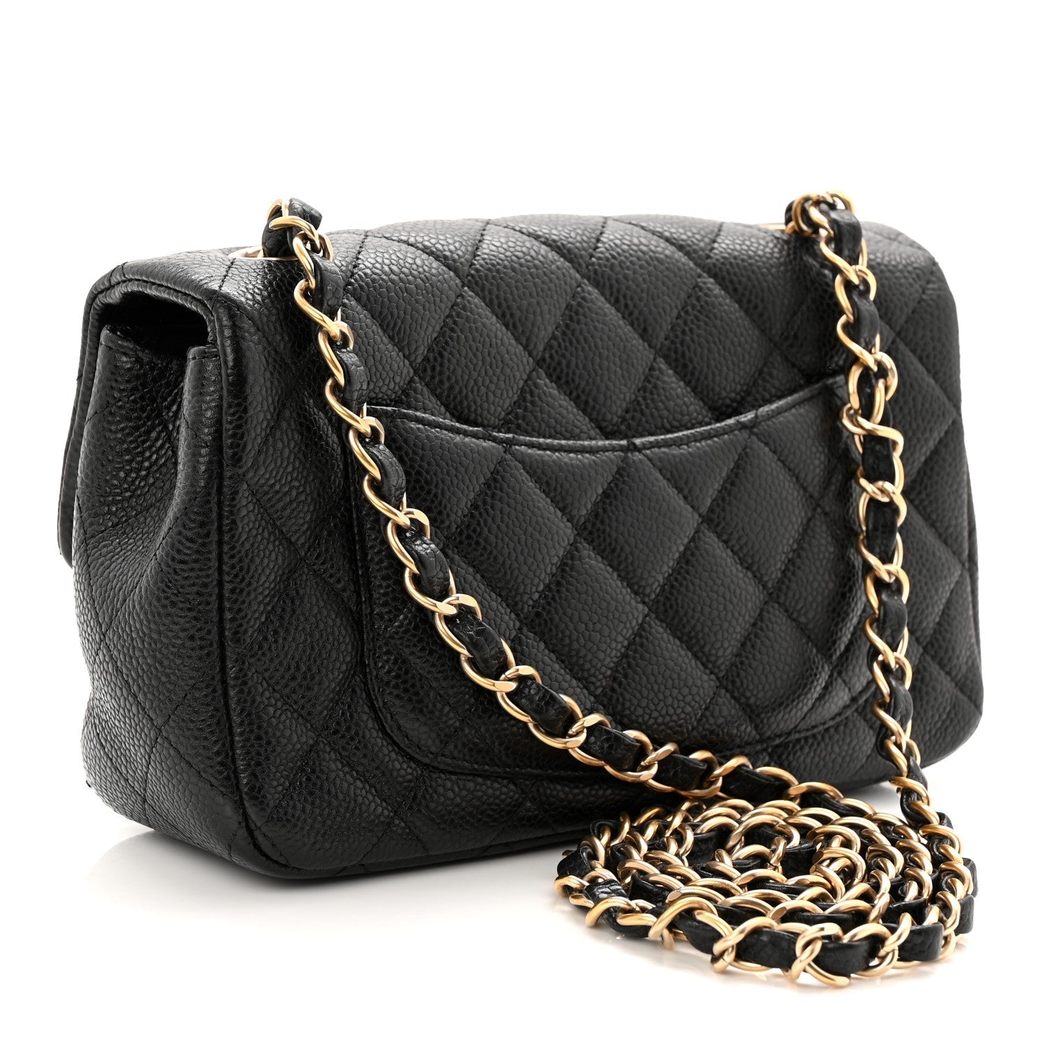 Caviar Quilted Mini Rectangular Flap Black