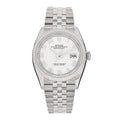 Stainless Steel 18K White Gold 36mm Oyster Perpetual Datejust Watch White Roman 126234