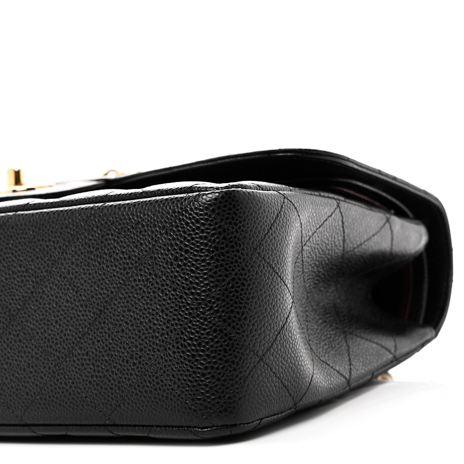 Caviar Quilted Jumbo Double Flap Black