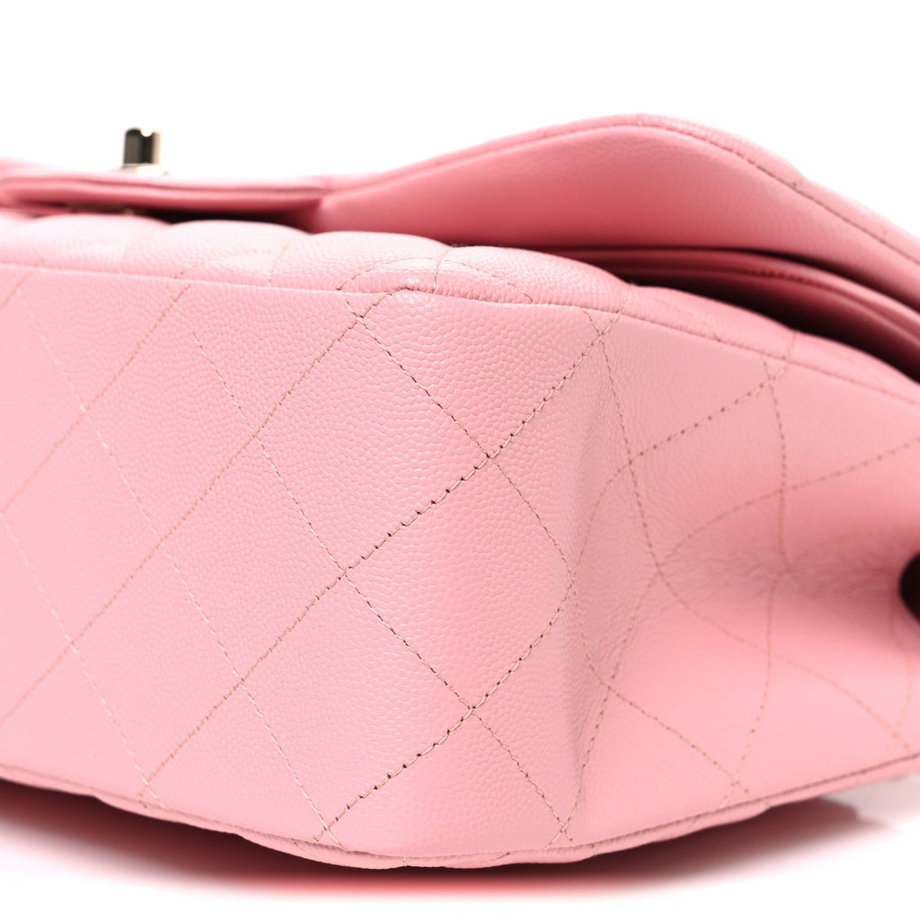Caviar Quilted Jumbo Double Flap Pink