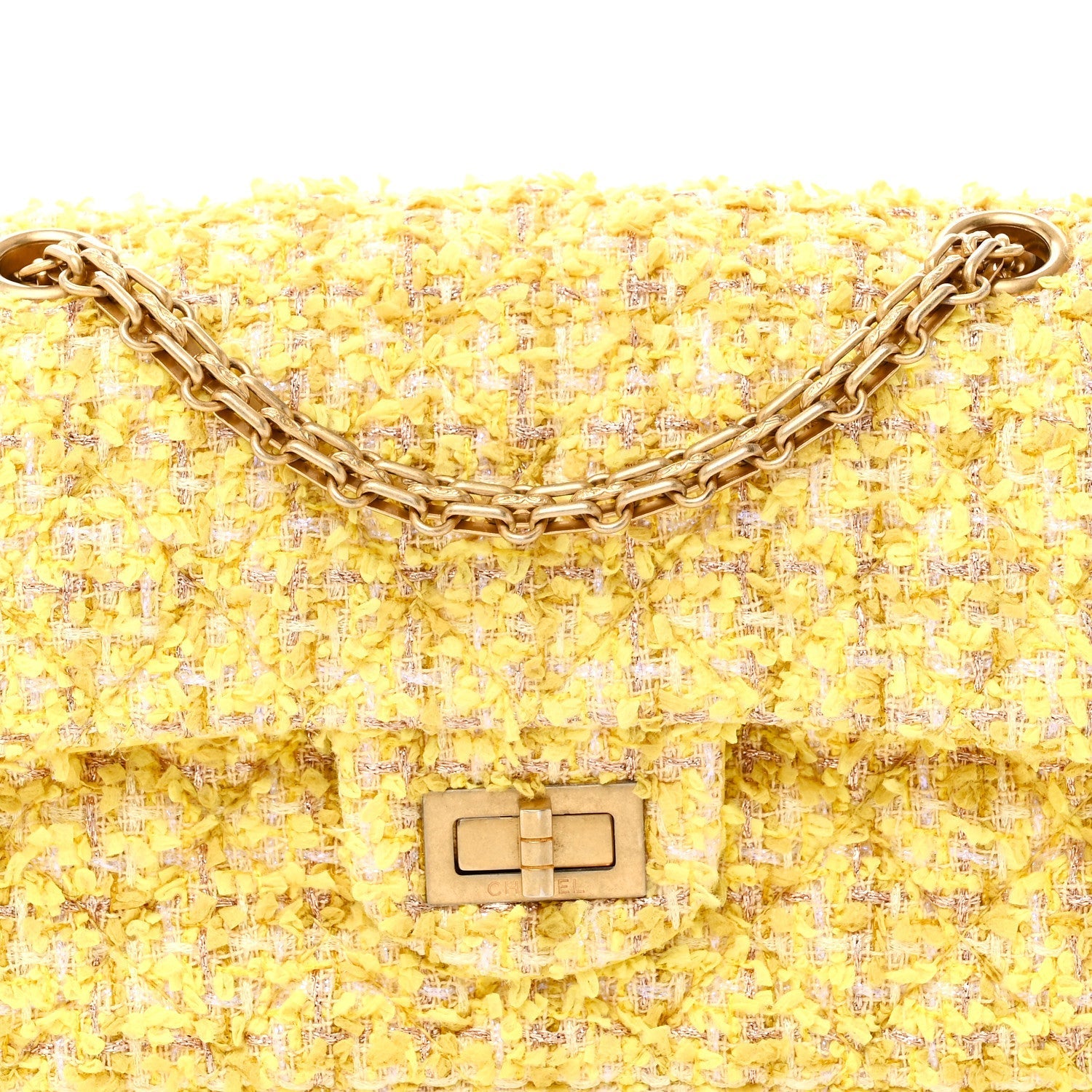 Tweed Quilted 2.55 Reissue Mini Flap Yellow