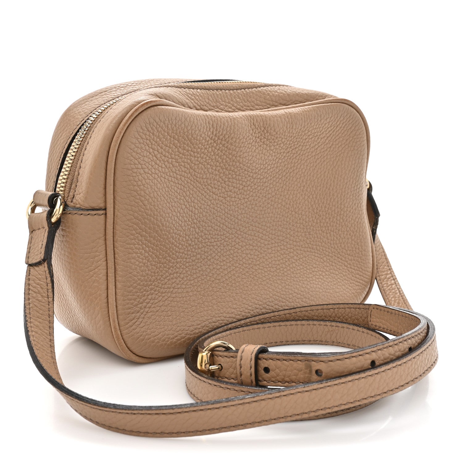 Pebbled Calfskin Small Soho Disco Bag Rose Beige
