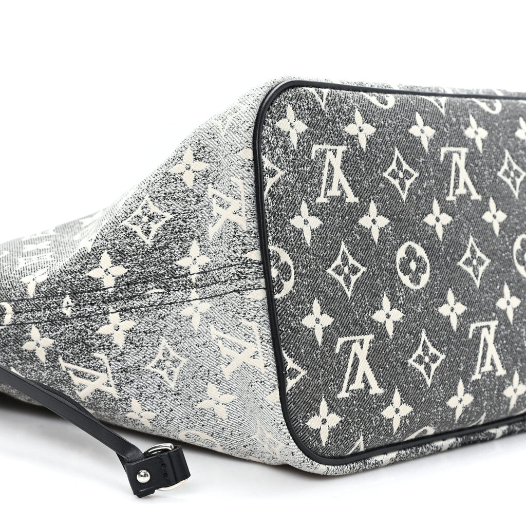 Denim Monogram Jacquard Neverfull MM Grey