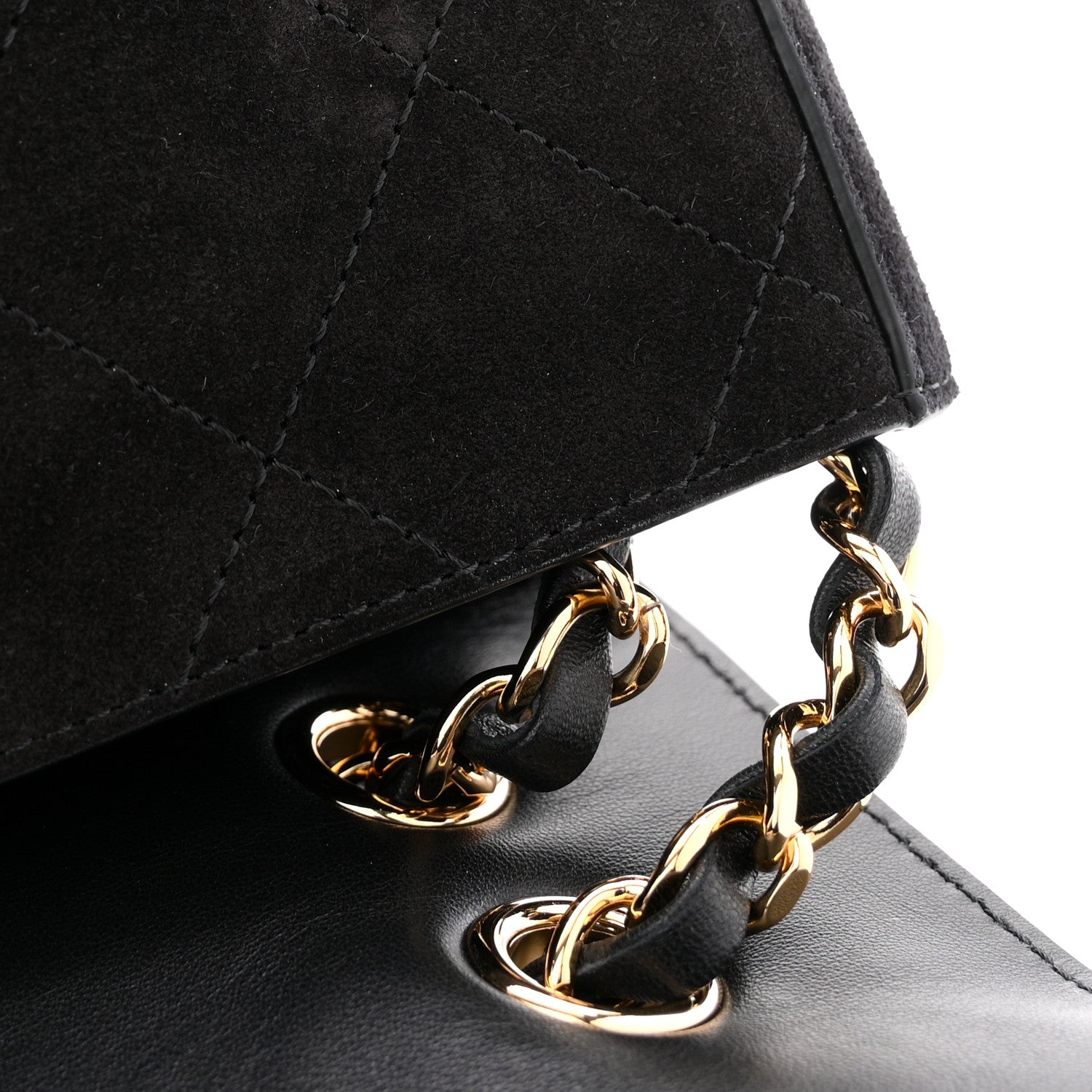 Suede Calfskin Small Souplissimo Maxi Flap Black