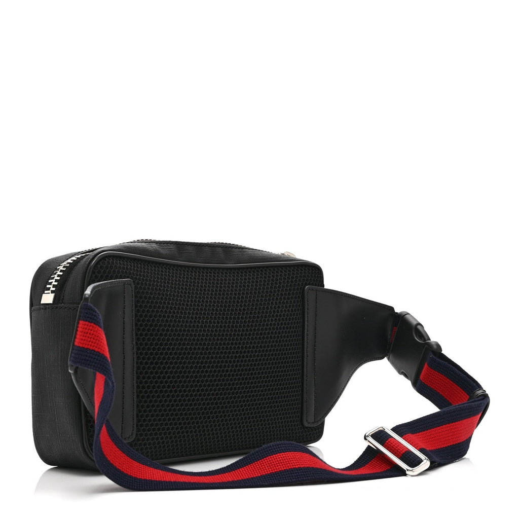 Soft GG Supreme Monogram Web Belt Bag Black Grey
