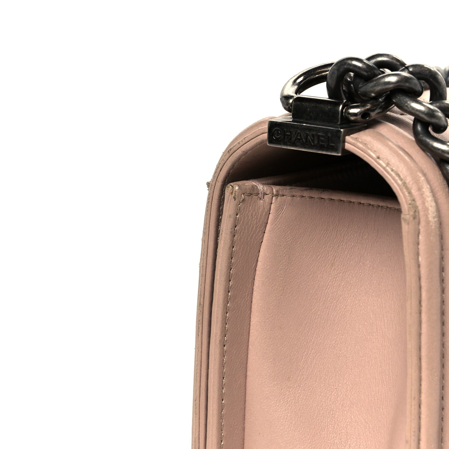Lambskin Quilted Medium Boy Flap Light Pink