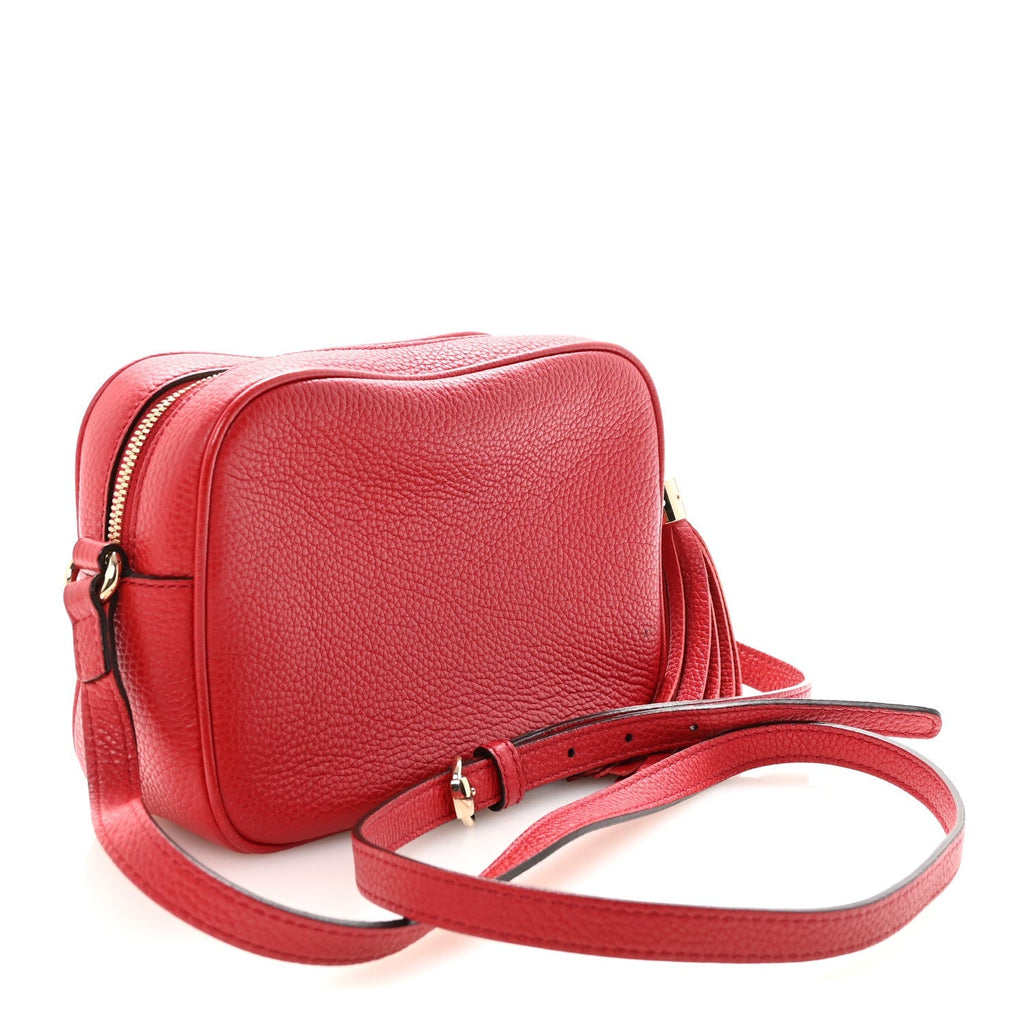 Pebbled Calfskin Small Soho Disco Bag Tabasco Red