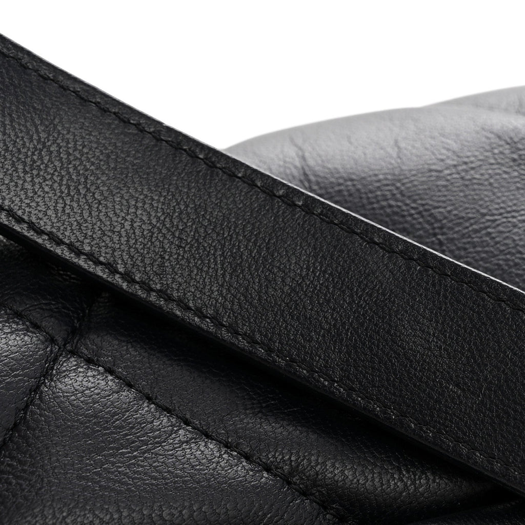 Goatskin Quilted Medium Chanel 19 Flap Navy Blue