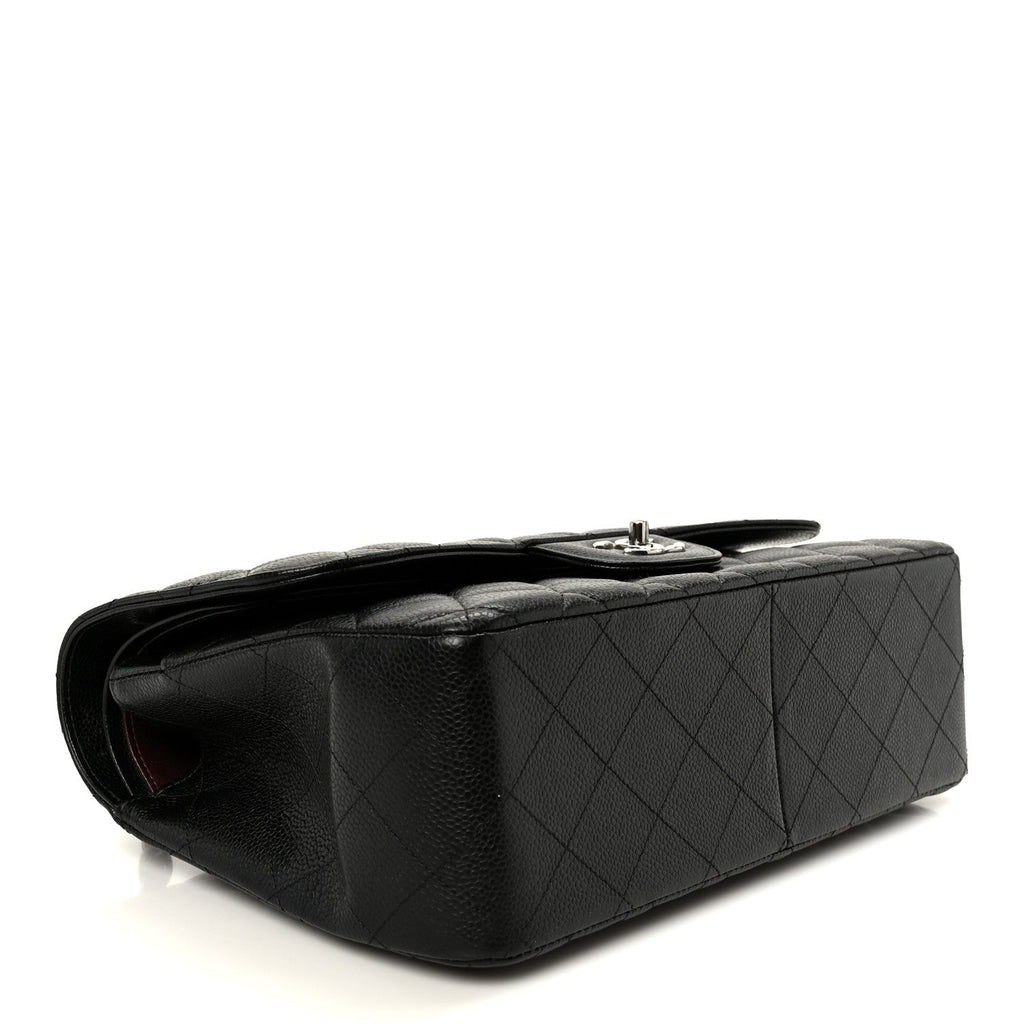 Caviar Quilted Jumbo Double Flap Black
