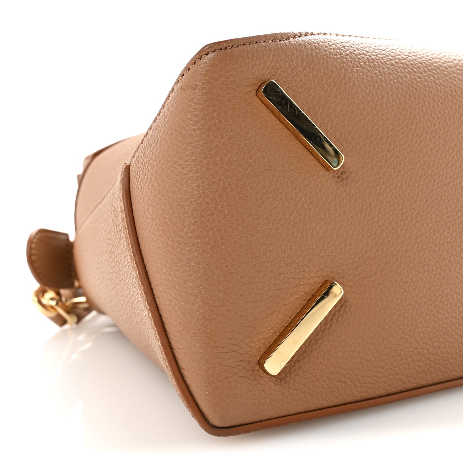Grained Calfskin Medium Puzzle Edge Bag Toffee