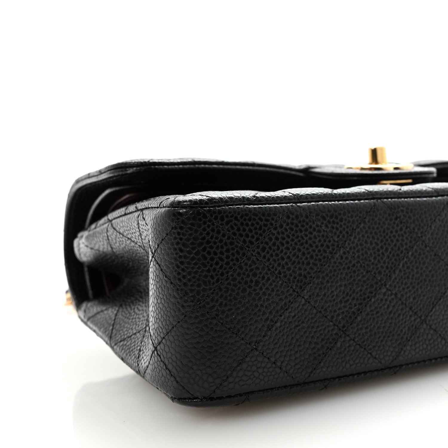 Caviar Quilted Small Double Flap Black
