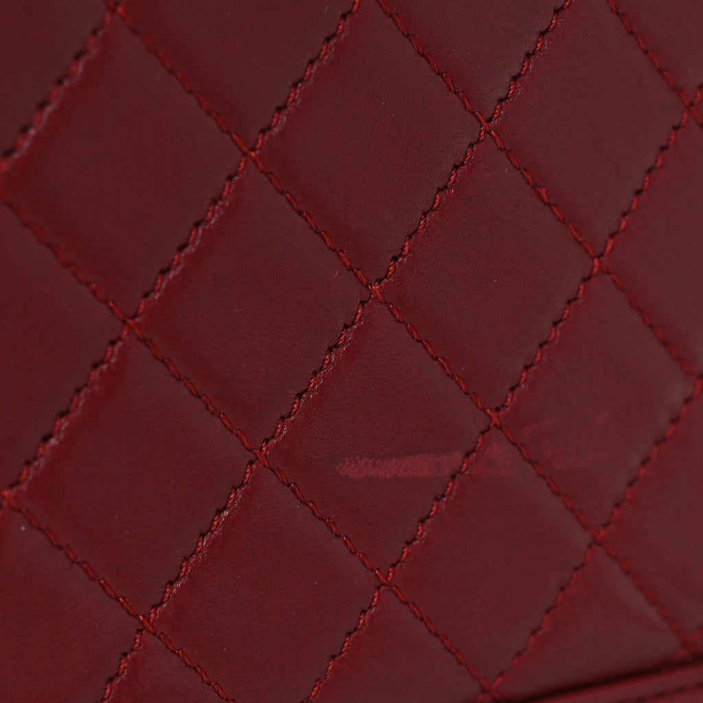 Lambskin Quilted New Medium Boy Flap Red