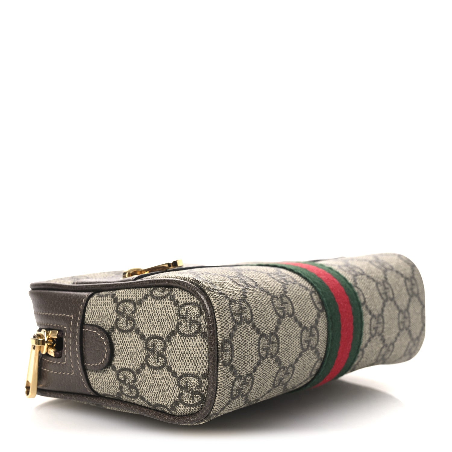 GG Supreme Monogram Web Small Ophidia Belt Bag 75 30 Dark Brown