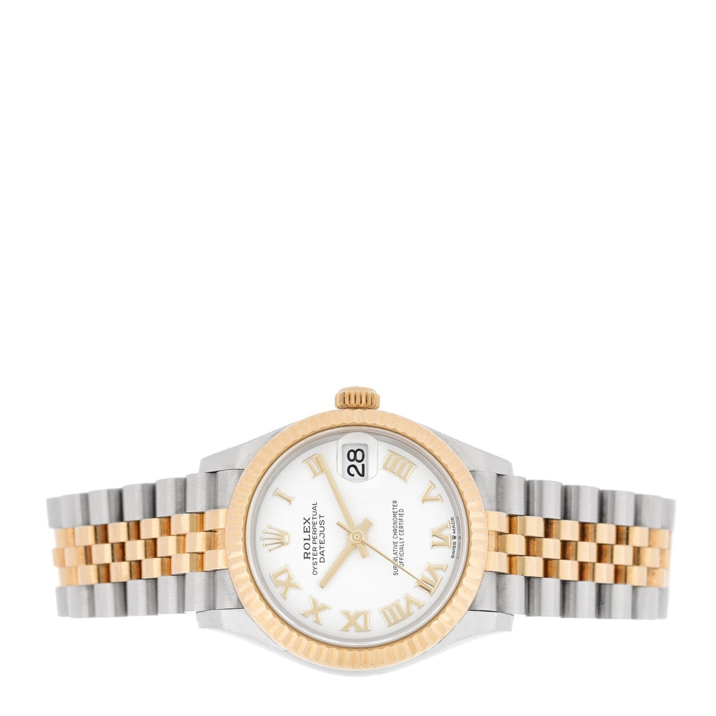 Stainless Steel 18K Yellow Gold 31mm Oyster Perpetual Datejust Watch White Roman 278273
