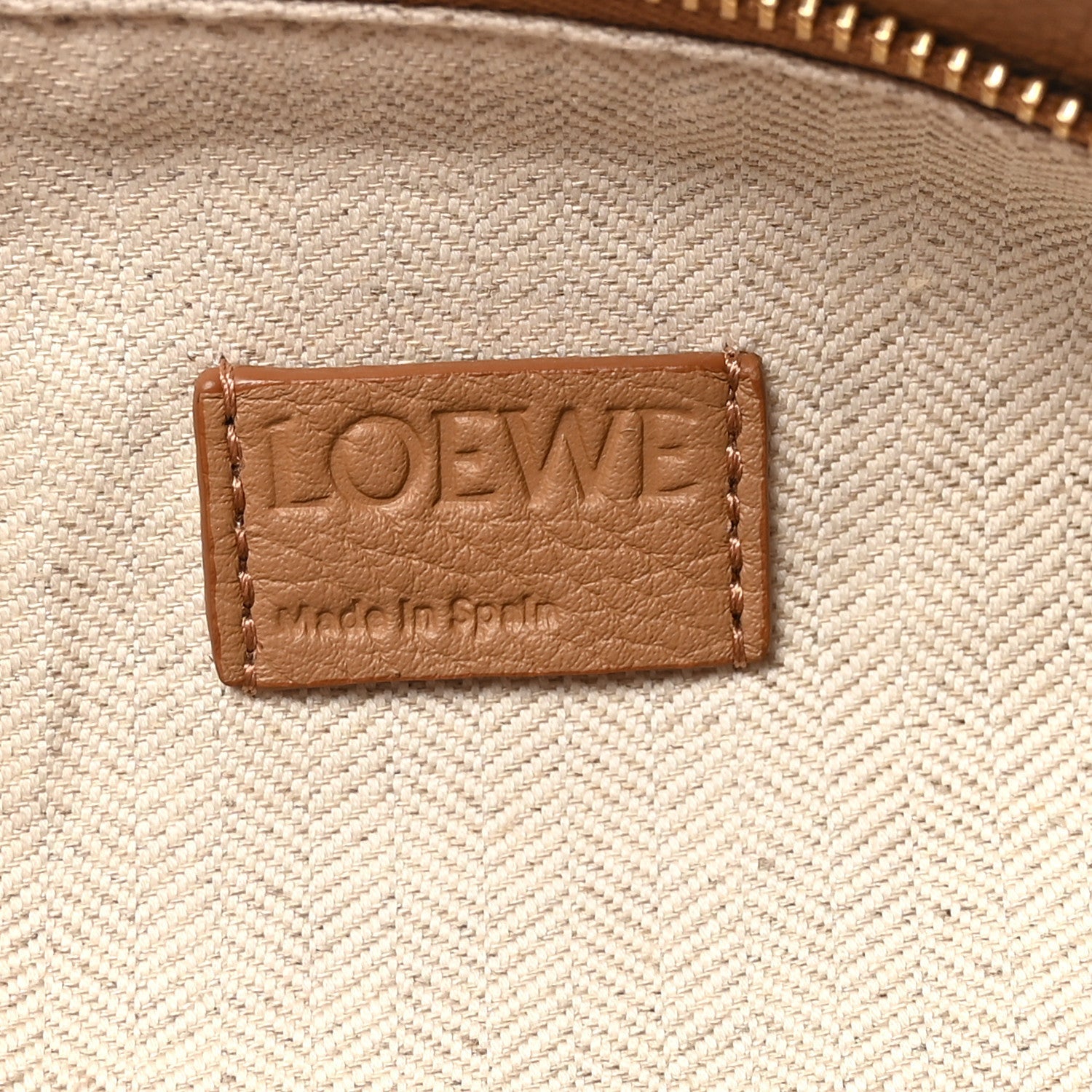 Grained Calfskin Medium Puzzle Edge Bag Toffee