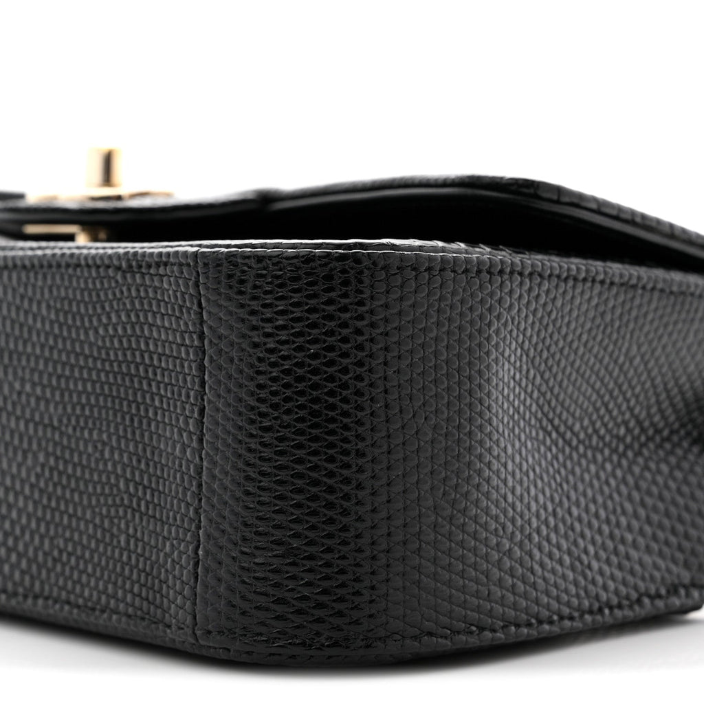 Lizard Mini Rectangular Flap Black