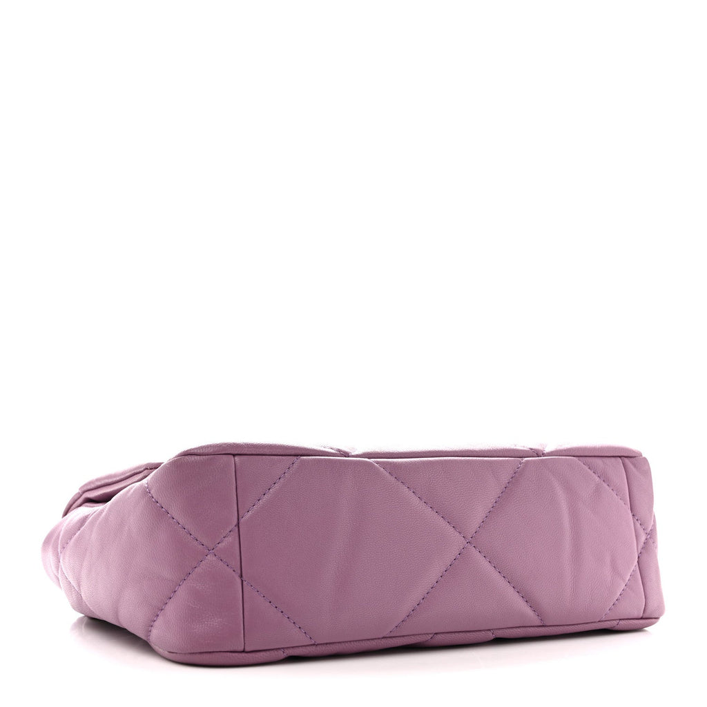 Goatskin Quilted Medium Chanel 19 Flap Purple