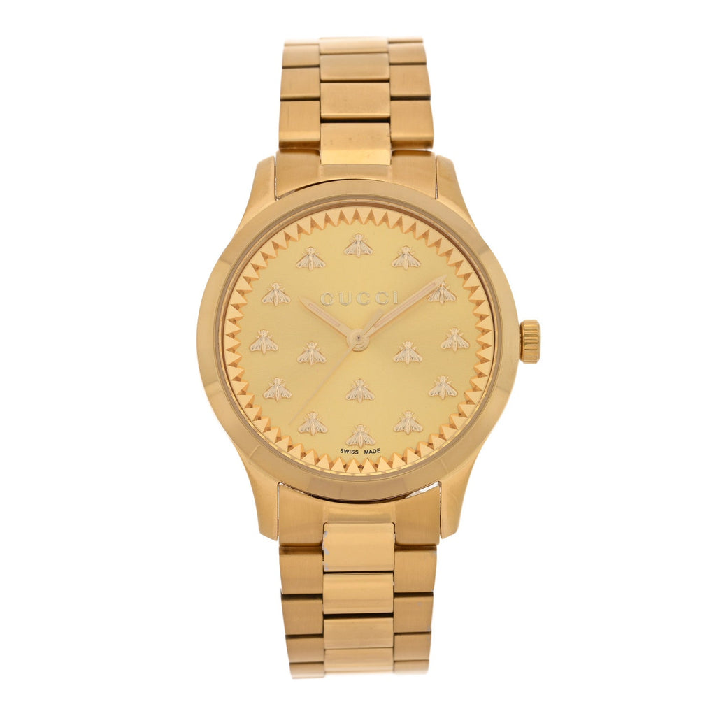 Stainless Steel 32mm G-Timeless Bee Quartz Watch Gold