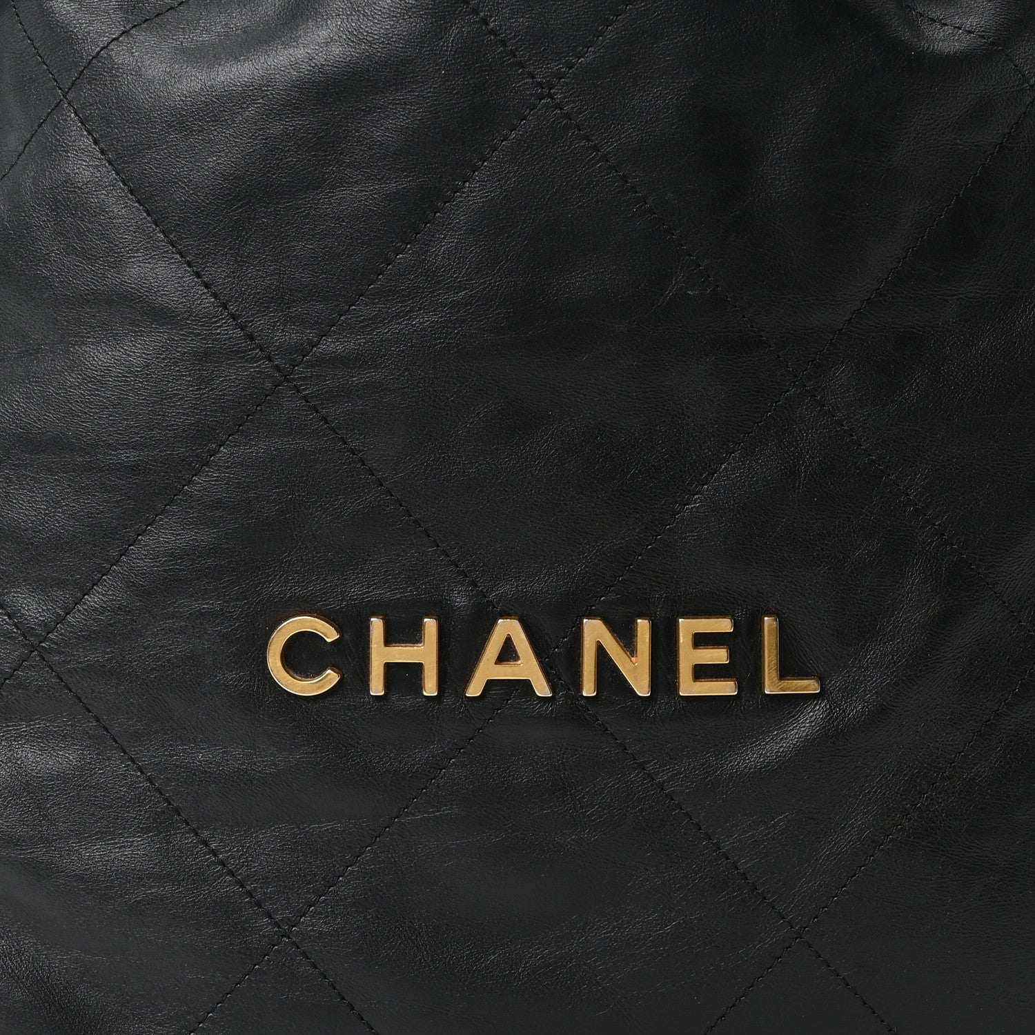 Shiny Calfskin Quilted Small Chanel 22 Black