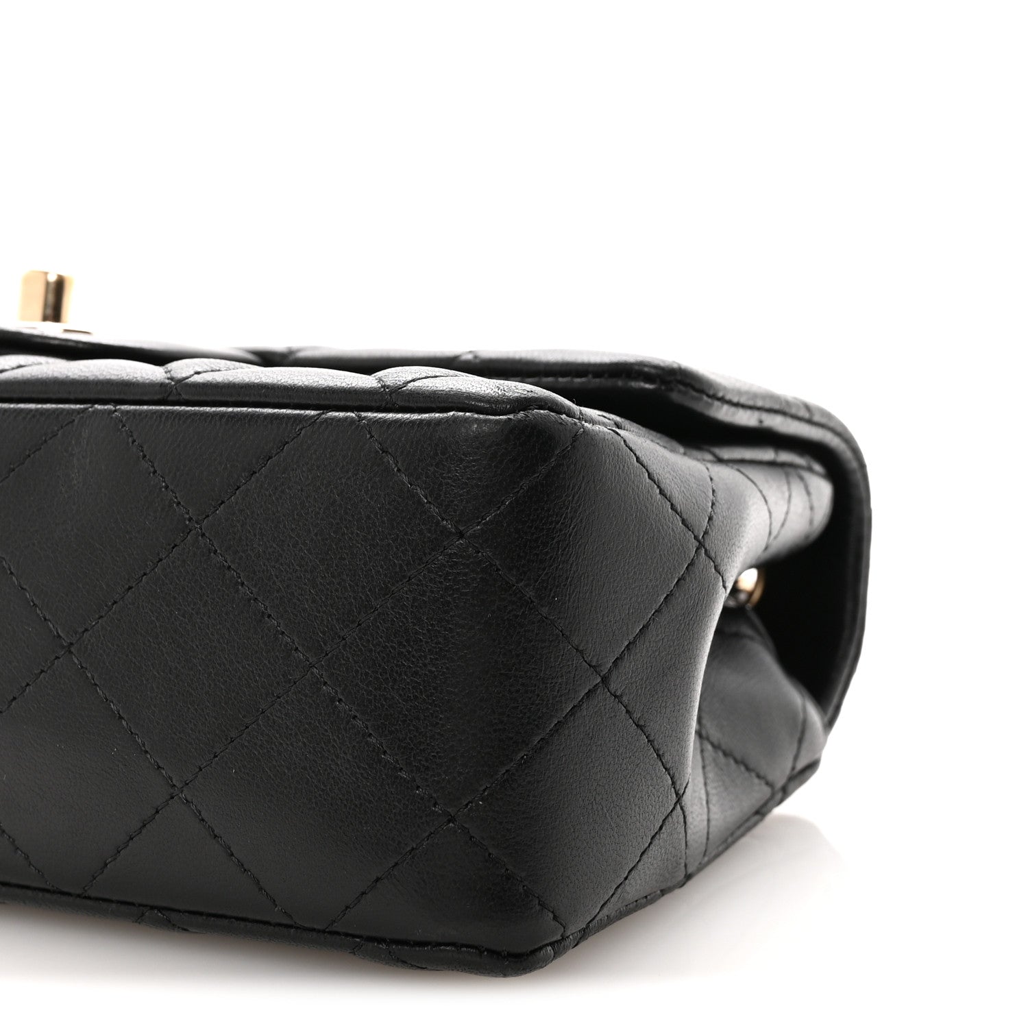 Lambskin Quilted Mini Rectangular Flap Black