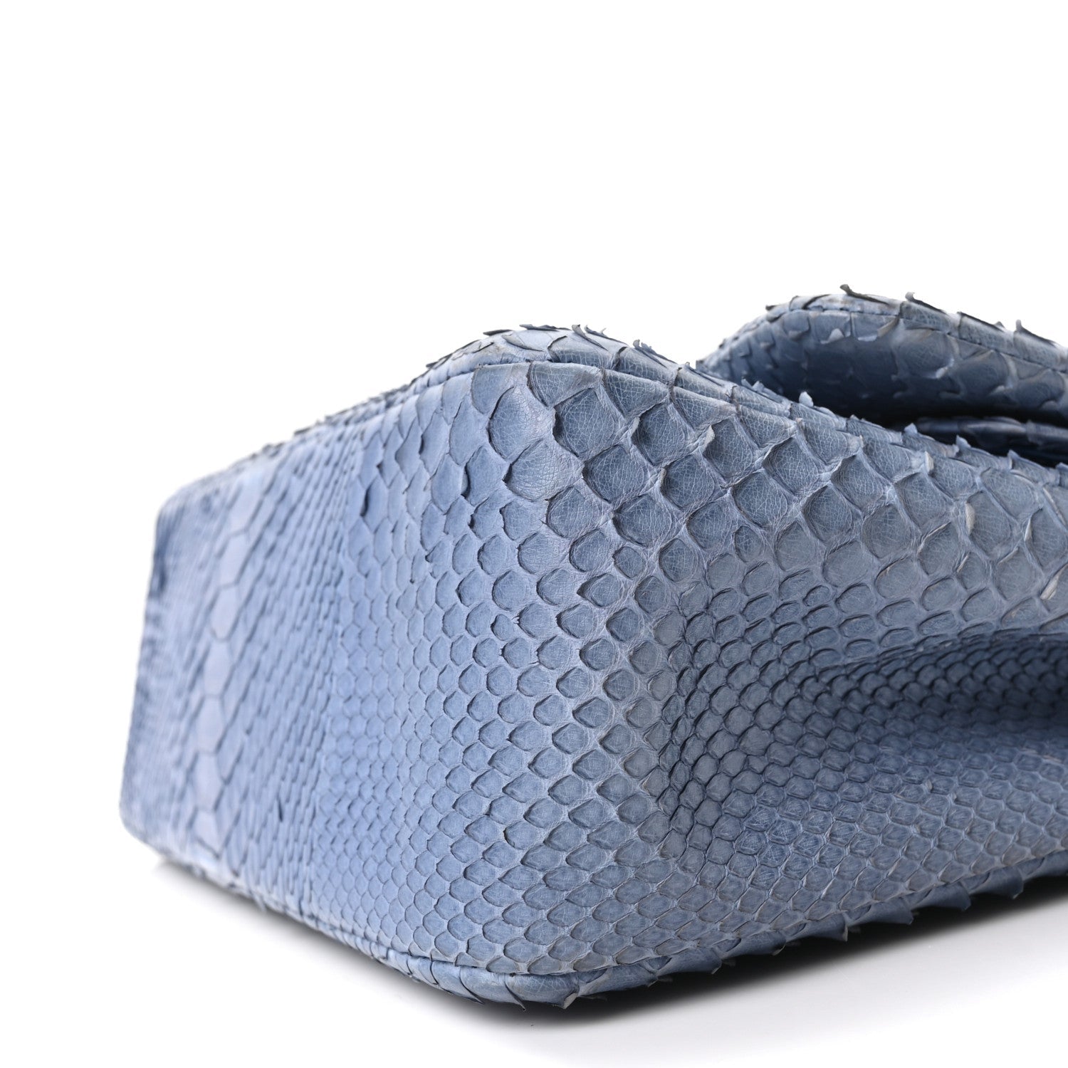 Snakeskin Jumbo Double Flap Light Blue