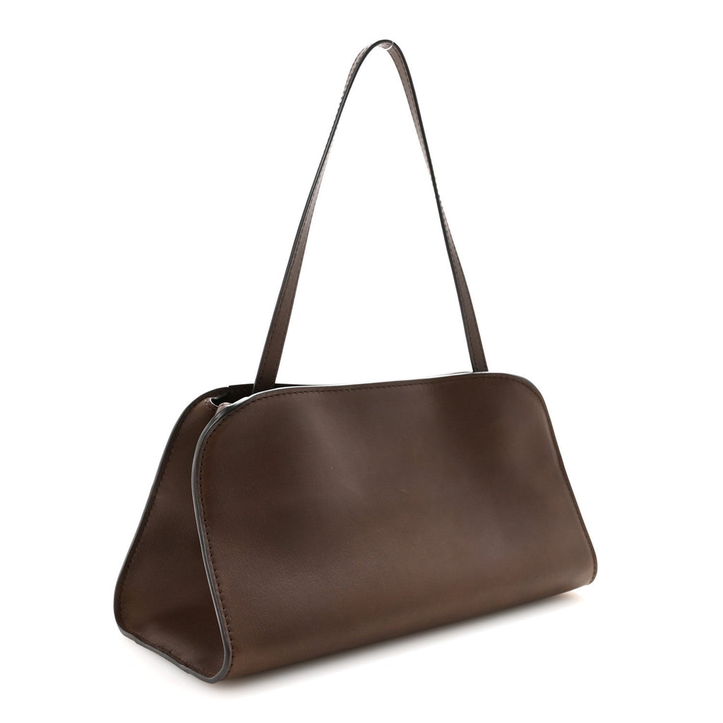 Polished Saddle Calfskin Peggy Clutch Deep Brown